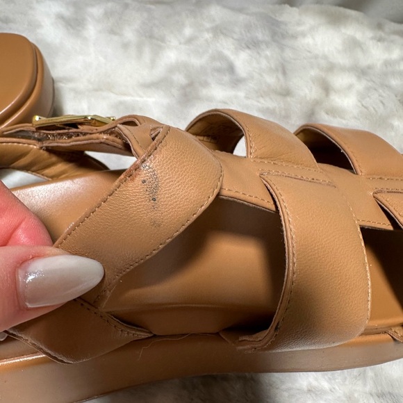 Vionic Leather Fisherman Wedges Delano Camel Size 9 - Picture 4 of 8